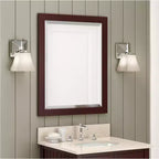 Specchio da bagno con cornice in legno e bordo smussato, 24x30 pollici