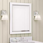 Specchio da bagno con cornice in legno e bordo smussato, 24x30 pollici