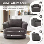 Poltrona girevole a 360° con cuscino decorativo