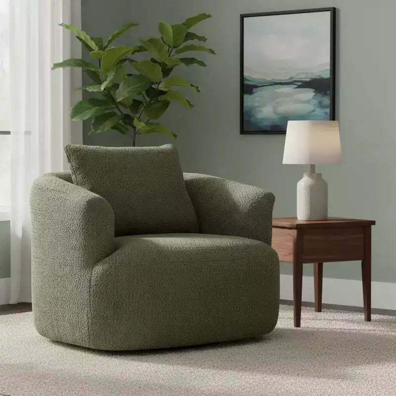Poltrona girevole a 360° con cuscino decorativo