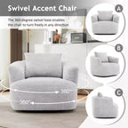 Poltrona girevole a 360° con cuscino decorativo