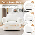 Poltrona girevole a 360° con cuscino decorativo
