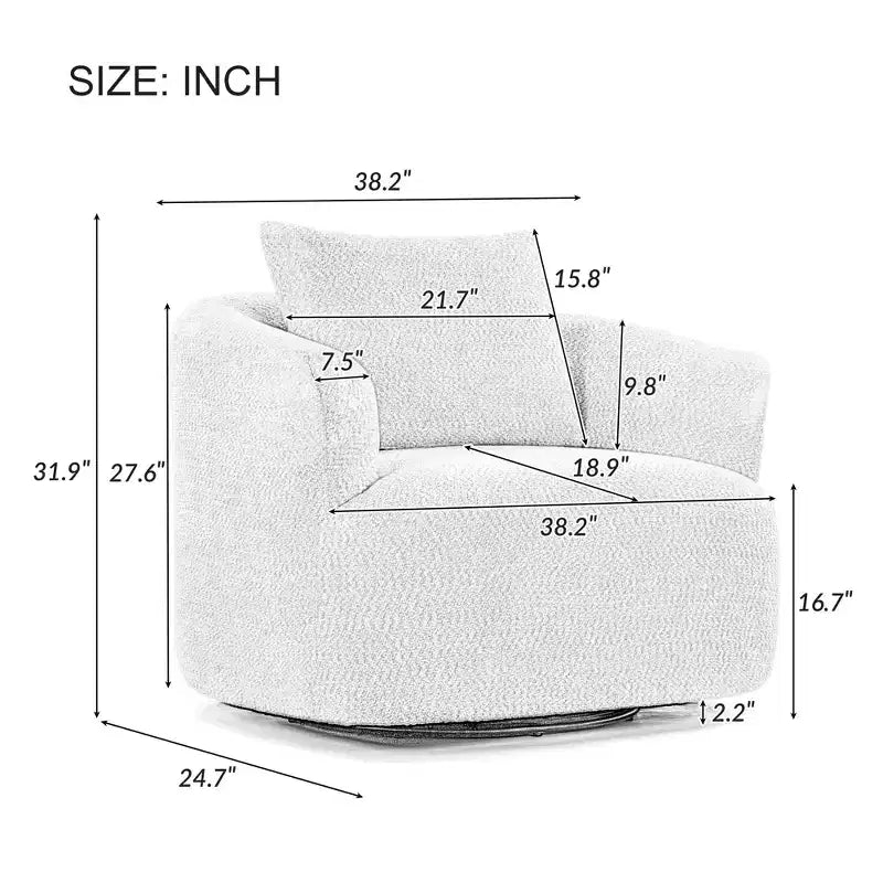 Poltrona girevole a 360° con cuscino decorativo