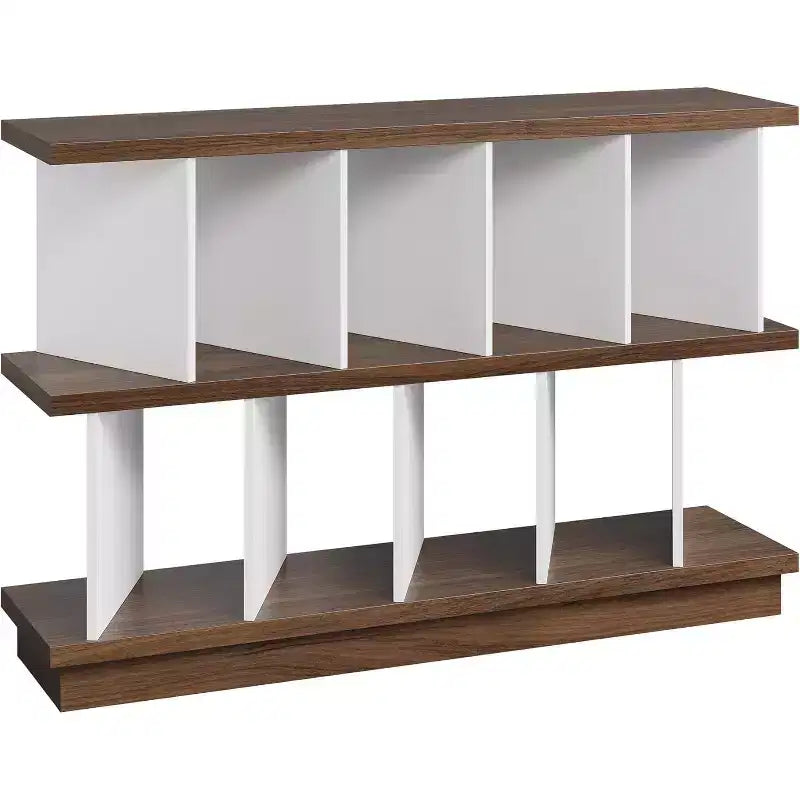 Libreria geometrica a 8 cubi con scomparti aperti