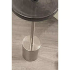Tavolino rotondo in vetro con base in metallo