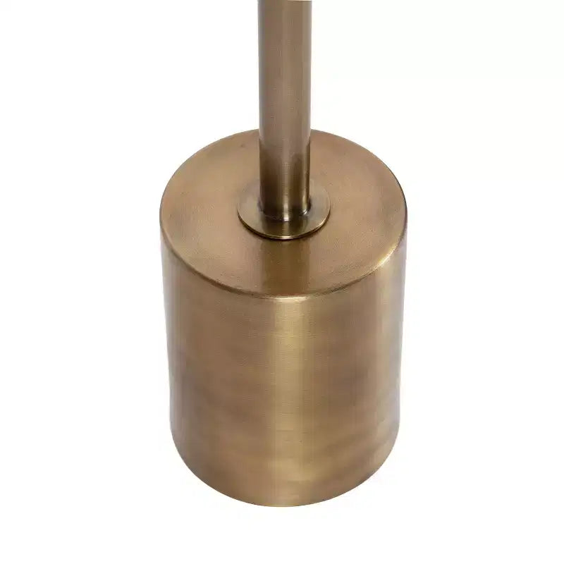 Tavolino rotondo in vetro con base in metallo