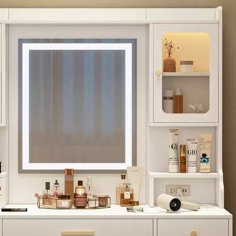 Toeletta Trucco con Specchio Illuminato e 6 Cassetti