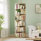 Besiost Rotating Bookcase, 360 Display Corner Bookshelf for Small Space