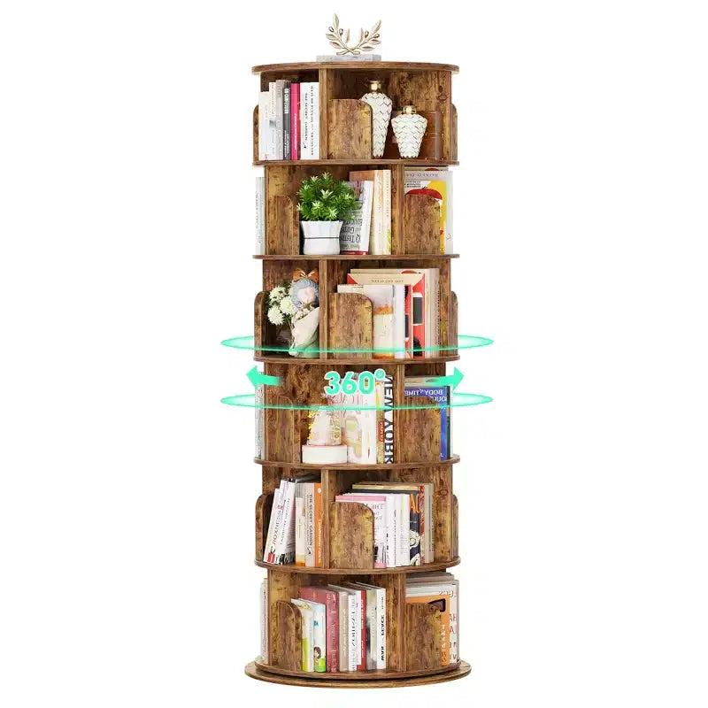 Libreria ad angolo girevole a più ripiani