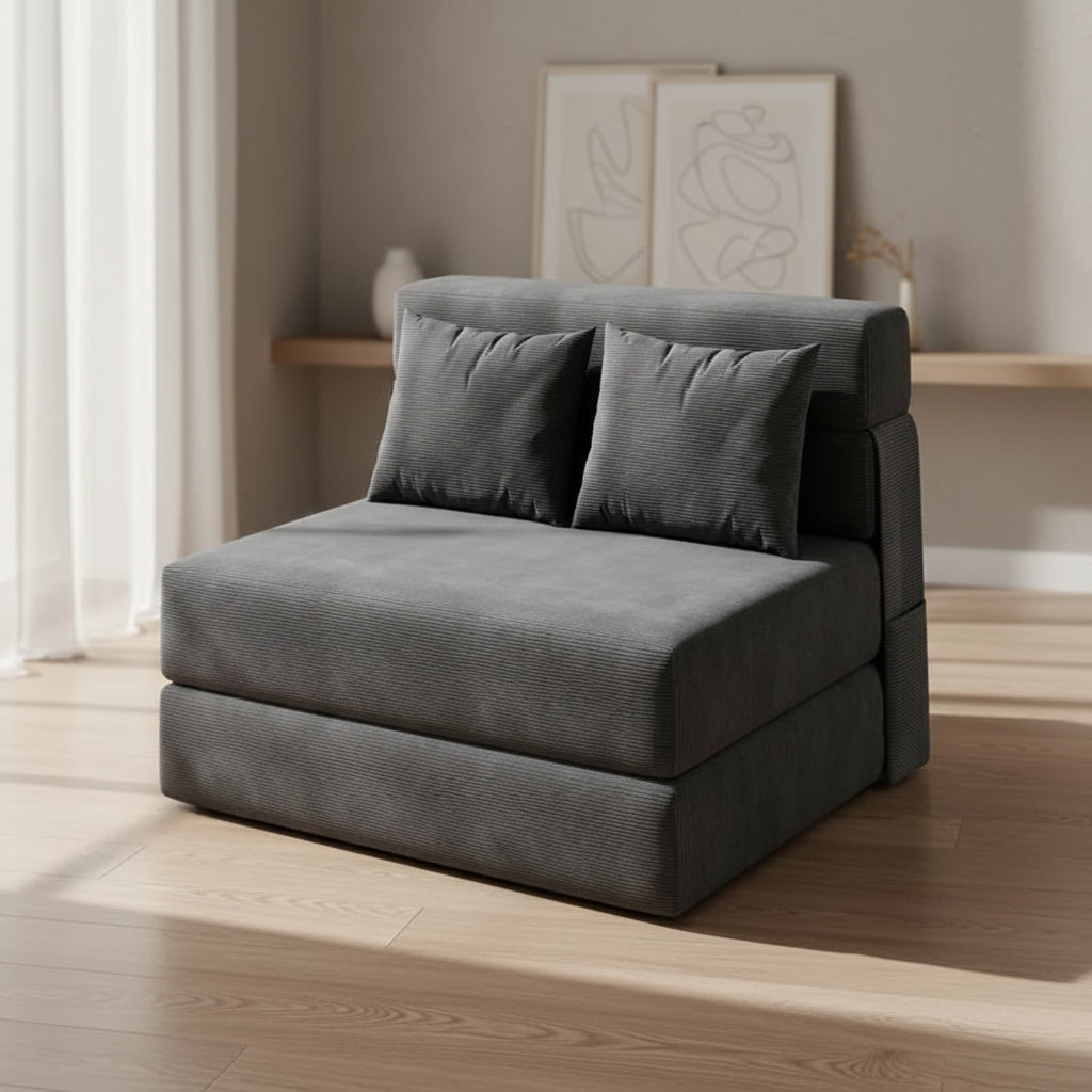 COZONY 4-in-1 Folding Sofa Bed & Sleeper Chair, 80 Convertible Loveseat, Tufted Floor Lounger