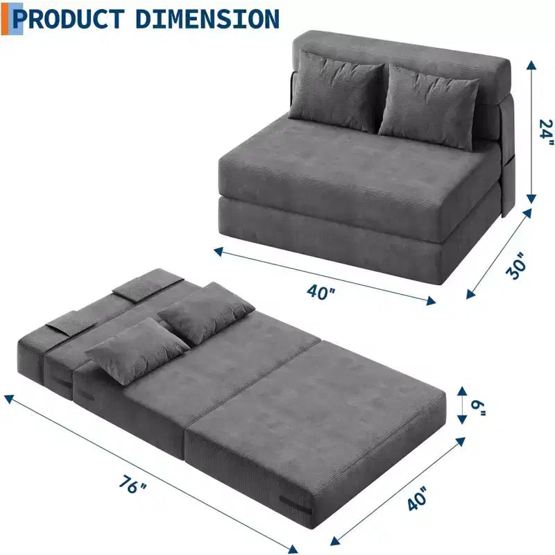 Divano Letto Pieghevole 4-in-1 e Poltrona Letto – Divanetto Trasformabile a Terra