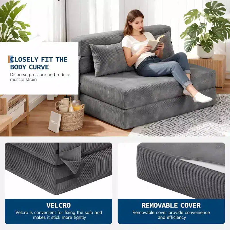 Divano Letto Pieghevole 4-in-1 e Poltrona Letto – Divanetto Trasformabile a Terra