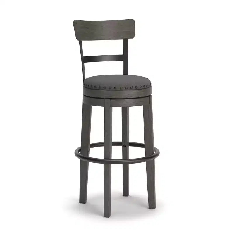 Caitbrook Barstool Gray - Signature Design by Ashley: Antiqued Finish, Swivel, Nailhead Trim