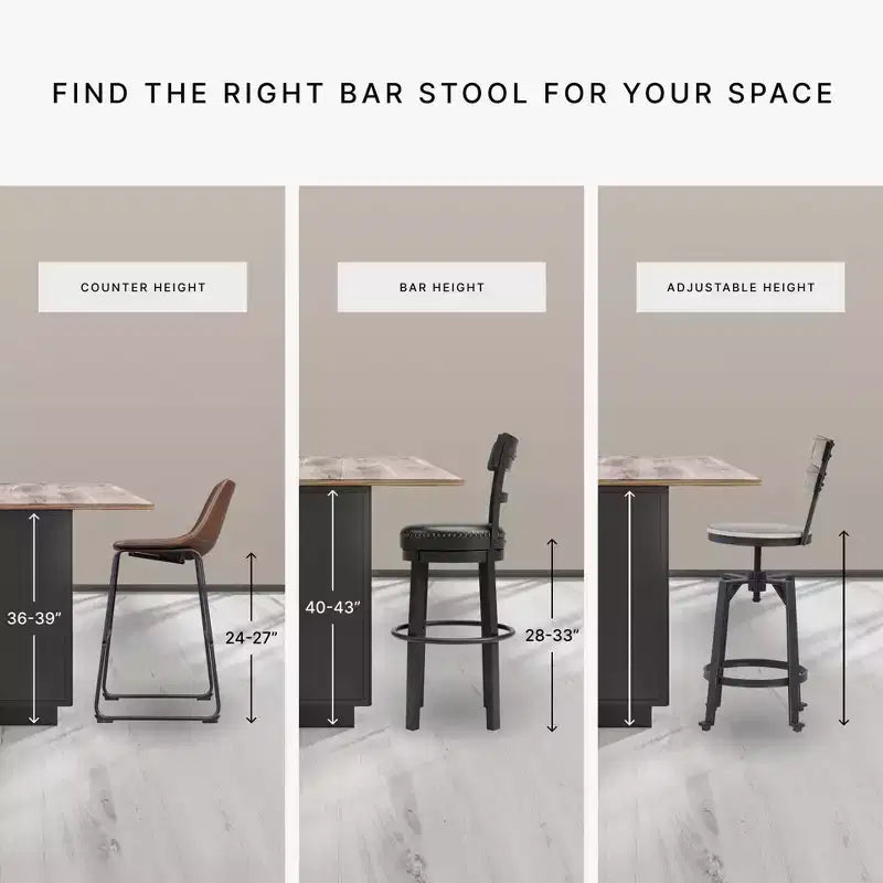 Sgabello da Bar Girevole Imbottito con Struttura in Legno