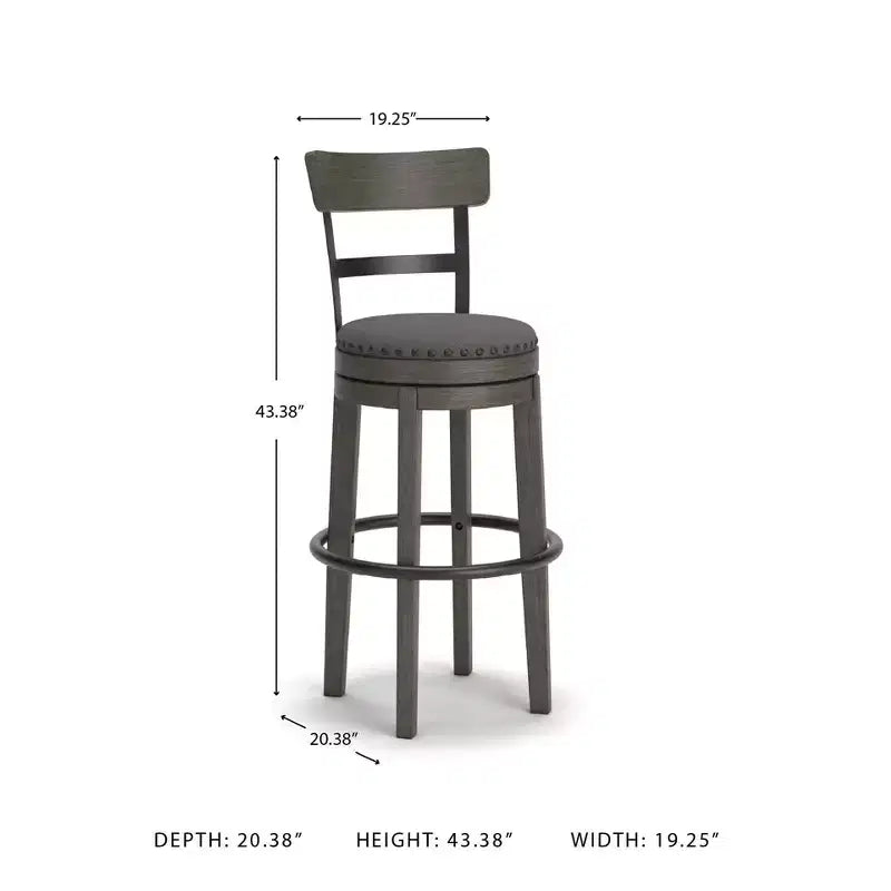 Sgabello da Bar Girevole Imbottito con Struttura in Legno