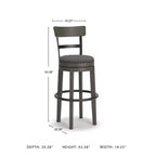 Sgabello da Bar Girevole Imbottito con Struttura in Legno