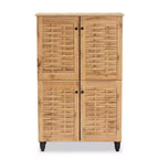 Armadietto portascarpe in legno a 4 ante – Capacità 18 paia con circolazione dell'aria