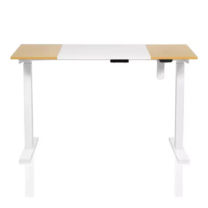 miBasics James Metal Adjustable Standing Desk White: Modern Sit Stand Workstation, 47.24" Width