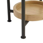 Tavolino rotondo con base in metallo – Bianco