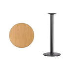Tavolo rotondo da bar alto 24 pollici con piano laminato e base in metallo