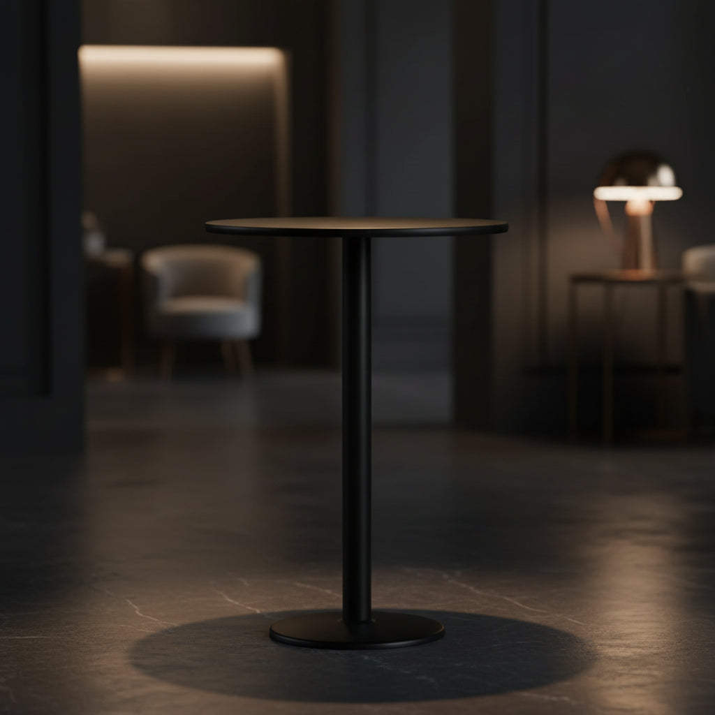 Emma and Oliver 24 Round Laminate Table Top with 18 Round Bar Height Table Base