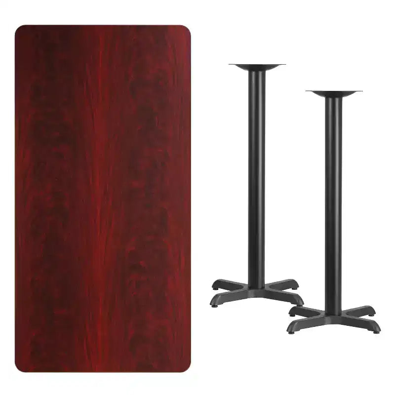 Tavolo da bar rettangolare laminato 30x60 con base a X