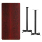 Tavolo da bar rettangolare laminato 30x60 con base a X