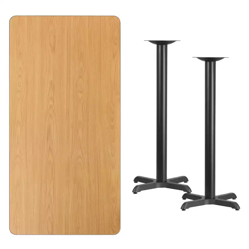 Tavolo da bar rettangolare laminato 30x60 con base a X