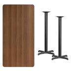 Tavolo da bar rettangolare laminato 30x60 con base a X