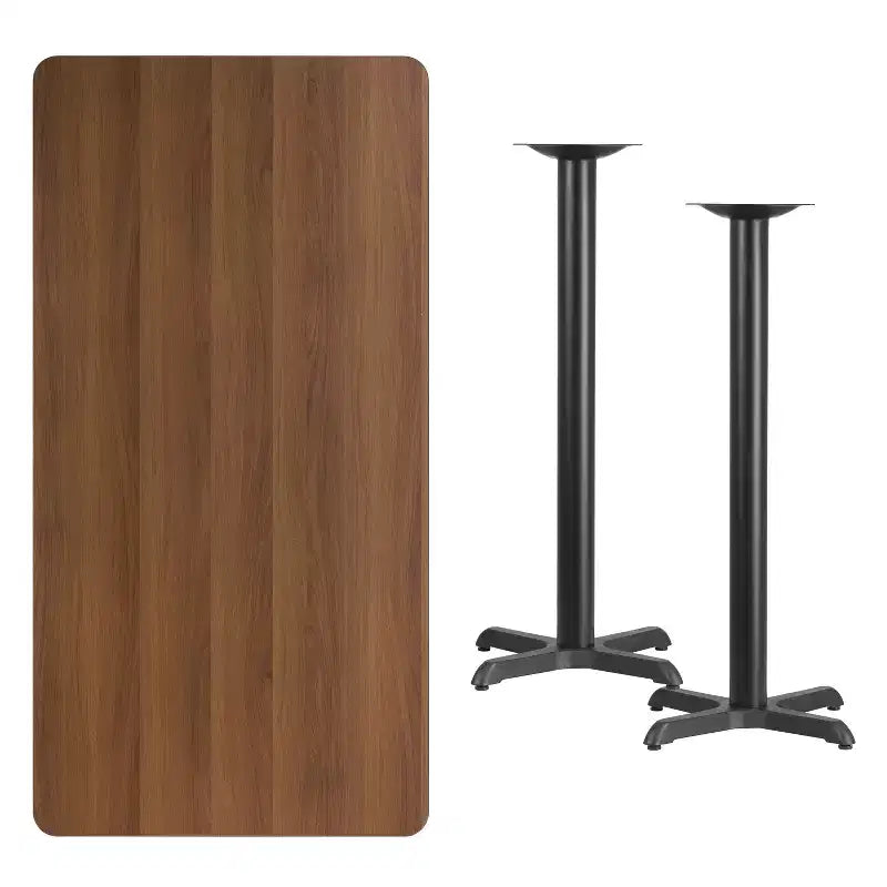 Tavolo da bar rettangolare laminato 30x60 con base a X