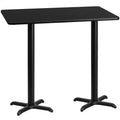 Tavolo da bar rettangolare laminato 30x60 con base a X