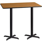 Tavolo da bar rettangolare laminato 30x60 con base a X