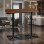 Emma and Oliver 30x60 Rectangular Laminate Bar Table with 22x22 Bases