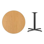 Tavolo da pranzo rotondo laminato da 36 pollici con base a X