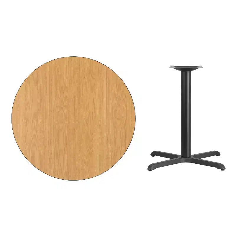 Tavolo da pranzo rotondo laminato da 36 pollici con base a X
