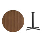 Tavolo da pranzo rotondo laminato da 36 pollici con base a X