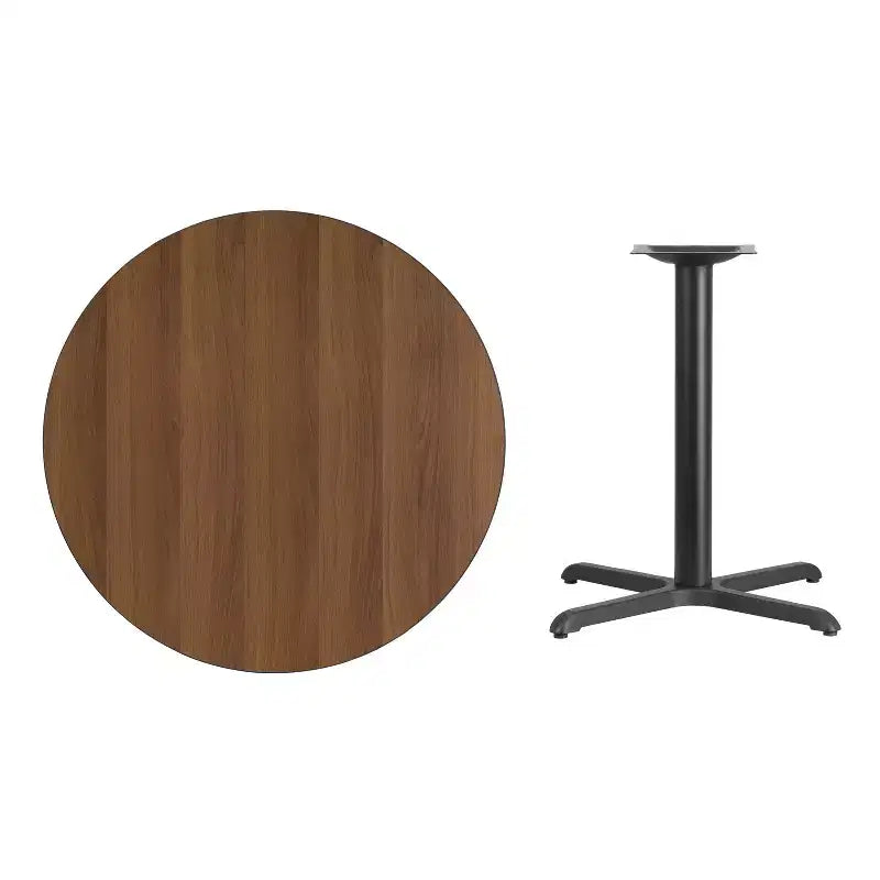 Tavolo da pranzo rotondo laminato da 36 pollici con base a X