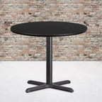 Tavolo da pranzo rotondo laminato da 36 pollici con base a X