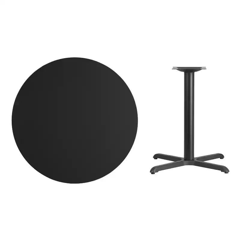 Tavolo da pranzo rotondo laminato da 36 pollici con base a X