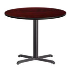 Tavolo da pranzo rotondo laminato da 36 pollici con base a X