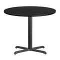 Tavolo da pranzo rotondo laminato da 36 pollici con base a X