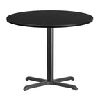 Tavolo da pranzo rotondo laminato da 36 pollici con base a X