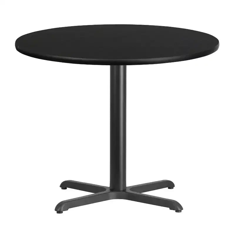 Tavolo da pranzo rotondo laminato da 36 pollici con base a X