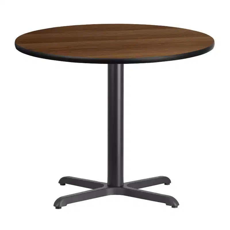 Tavolo da pranzo rotondo laminato da 36 pollici con base a X