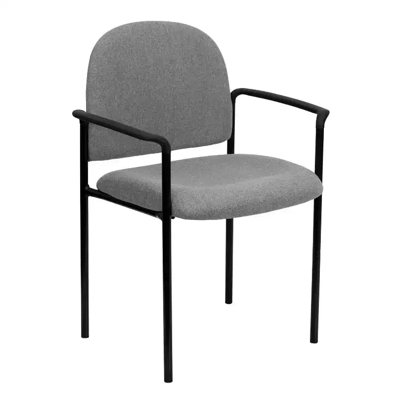 Emma and Oliver Comfort Stackable Steel Side Reception Chair with Arms