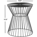 Tavolino d'appoggio rotondo in filo di ferro