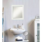Specchio da parete per bagno con cornice bianca