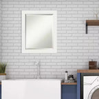 Specchio da parete per bagno con cornice bianca