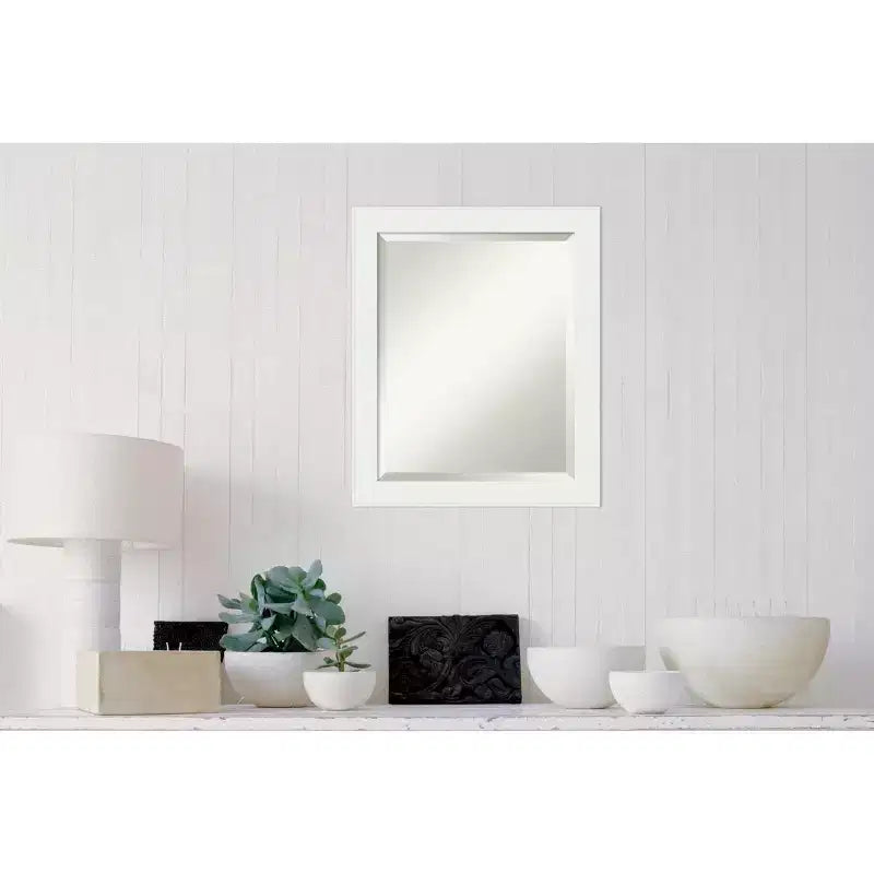 Specchio da parete per bagno con cornice bianca