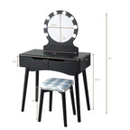 Toeletta illuminata con specchio e sgabello